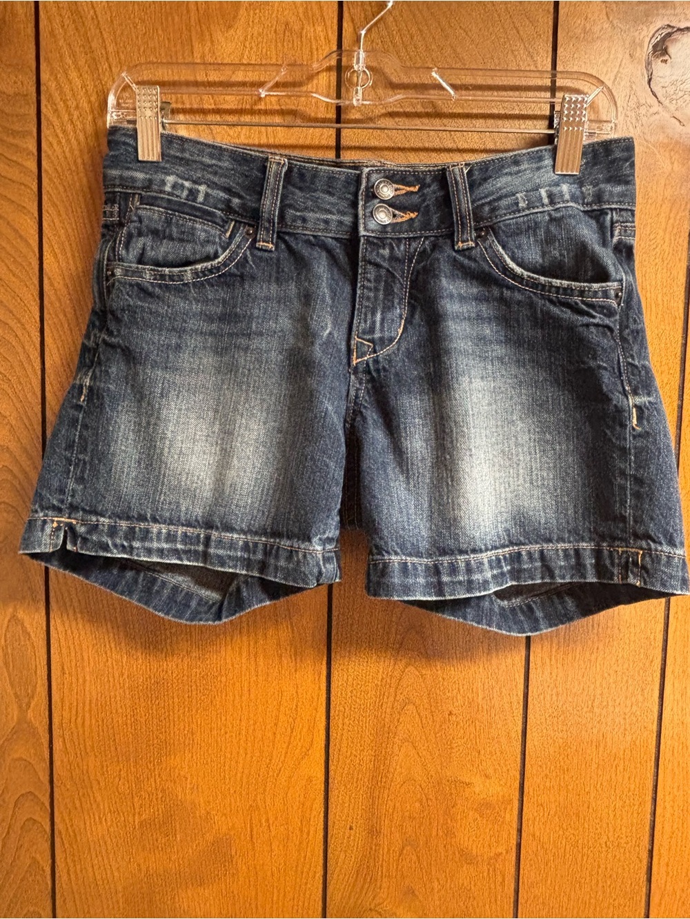 Old Navy Faded Blue Denim Shorts with Double Button Waist